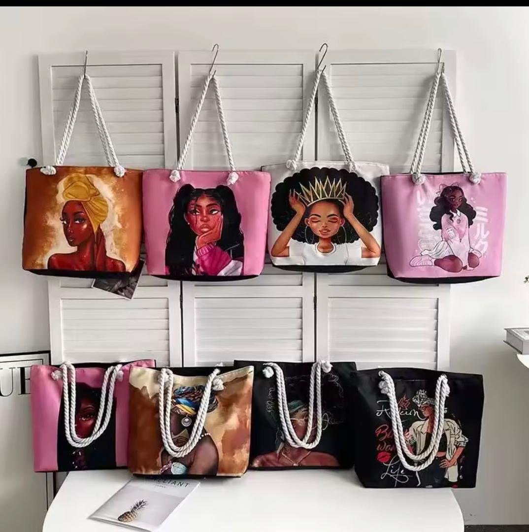 African print tote bag